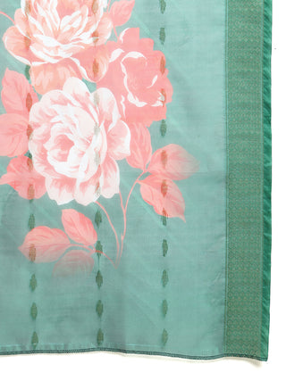Backless Designer Kurta Palazzo Set with Floral Dupatta