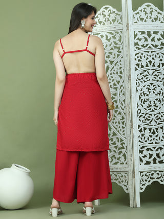 Chic Backless Designer Kurta with Palazzo