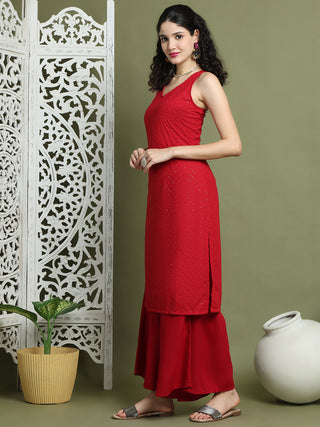 Embroidered Rayon Kurta for Women
