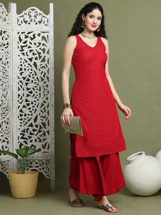 Embroidered Rayon Kurta for Women