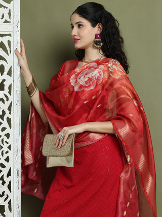 Embroidered Rayon Kurta Palazzos With dupatta
