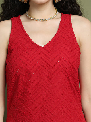 Embroidered Rayon Kurta Palazzos With dupatta