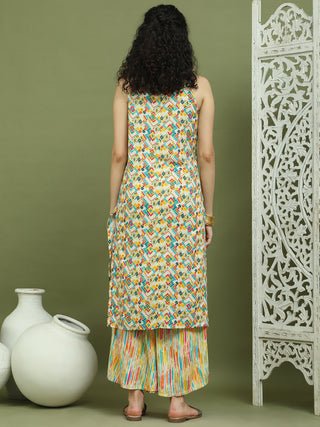 Foil Printed Sleeveless Kurta for Women