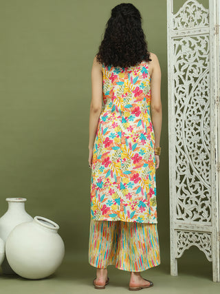 Foil Printed Sleeveless Kurta for Women