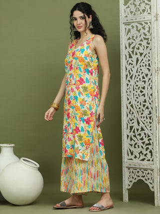 Foil Printed Sleeveless Kurta for Women