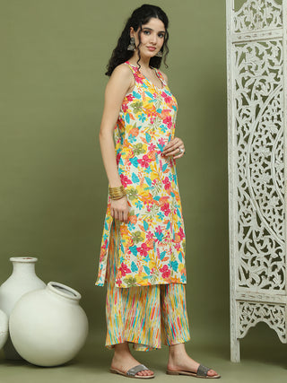 Foil Printed Sleeveless Kurta for Women
