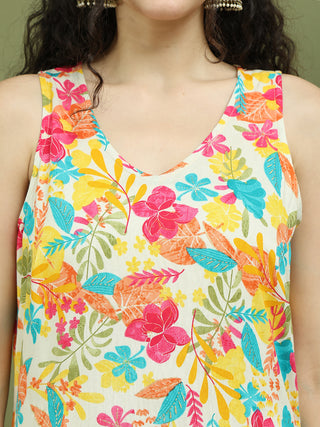 Foil Printed Rayon Kurta Palazzos & Dupatta for Women