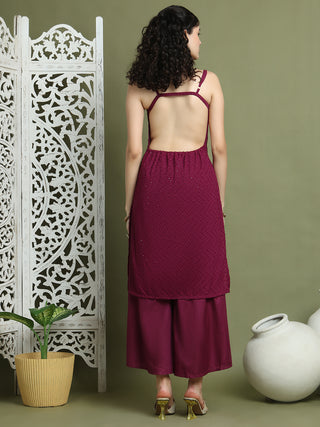 Chic Backless Designer Kurta with Palazzo