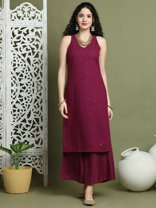 Embroidered Rayon Kurta for Women