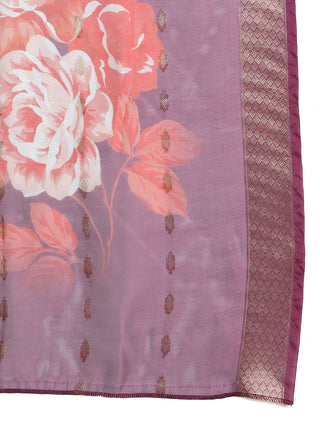 Backless Designer Kurta Palazzo Set with Floral Dupatta
