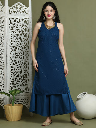 Embroidered Rayon Kurta for Women