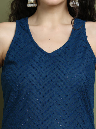 Embroidered Rayon Kurta Palazzos With dupatta