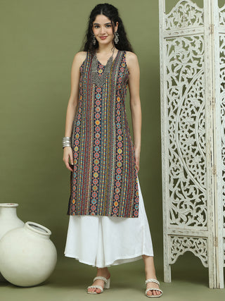 Foil Printed Rayon Kurta With Palazzos