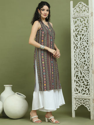 Foil Printed Rayon Kurta With Palazzos