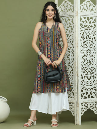 Foil Printed Rayon Kurta With Palazzos