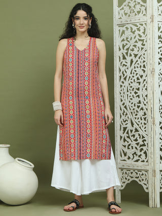 Foil Printed Rayon Kurta With Palazzos