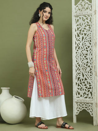 Foil Printed Rayon Kurta With Palazzos