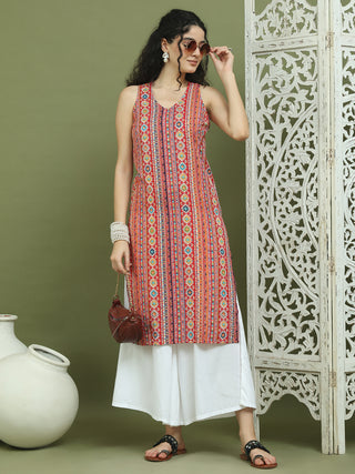 Foil Printed Rayon Kurta With Palazzos