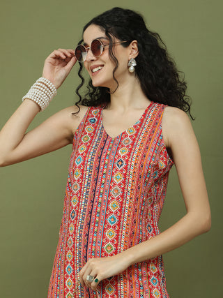 Foil Printed Rayon Kurta With Palazzos