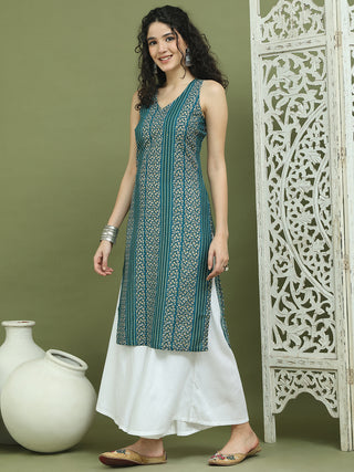 Foil Printed Rayon Kurta for Women