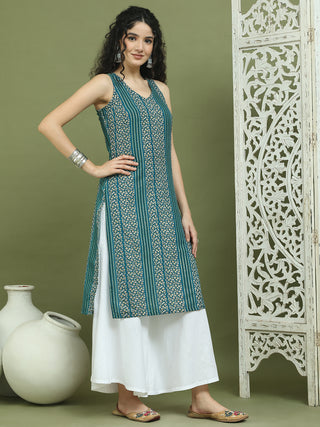 Foil Printed Rayon Kurta for Women
