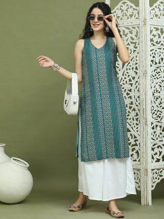 Foil Printed Rayon Kurta for Women