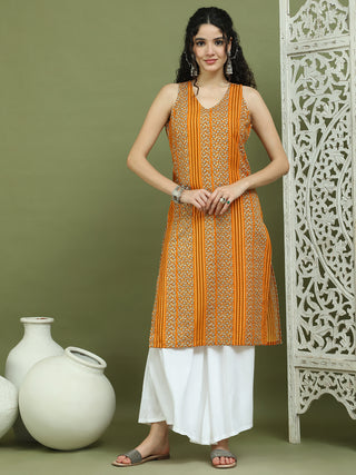 Foil Printed Rayon Kurta for Women