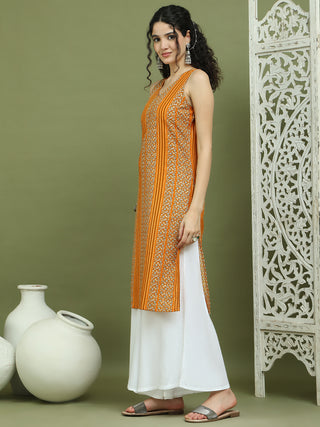 Foil Printed Rayon Kurta With Palazzos for Women