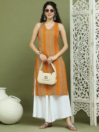 Foil Printed Rayon Kurta With Palazzos for Women
