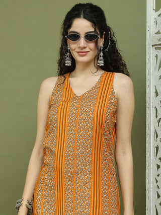 Foil Printed Rayon Kurta With Palazzos for Women