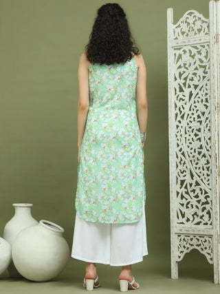 Women's Floral Printed Rayon Kurta