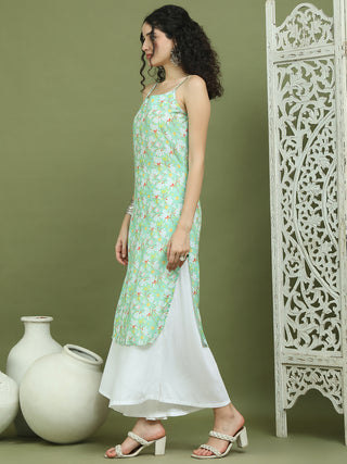 Women's Floral Printed Rayon Kurta