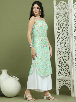 Women's Floral Printed Rayon Kurta