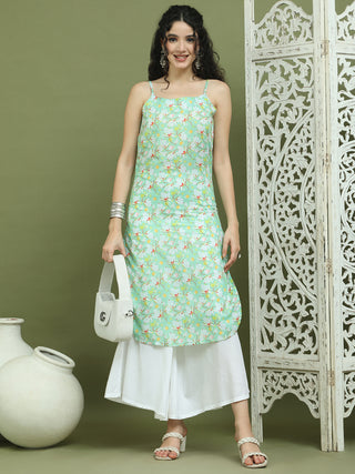 Women's Floral Printed Rayon Kurta