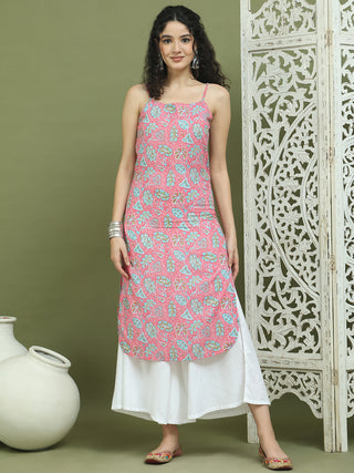 Floral Printed Rayon Kurta With Palazzos