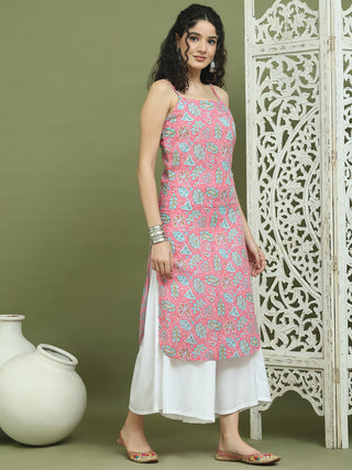 Floral Printed Rayon Kurta With Palazzos
