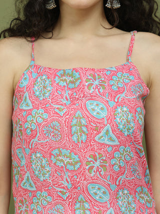 Floral Printed Rayon Kurta With Palazzos