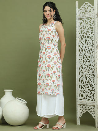 Printed Rayon Kurta Palazzo Set