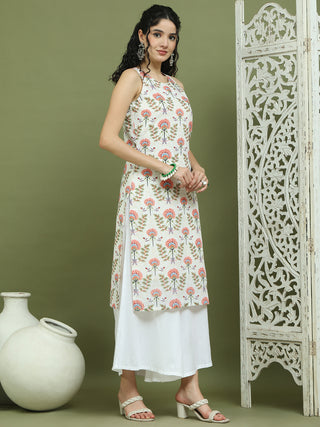 Printed Rayon Kurta Palazzo Set