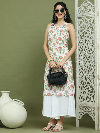 Printed Rayon Kurta Palazzo Set