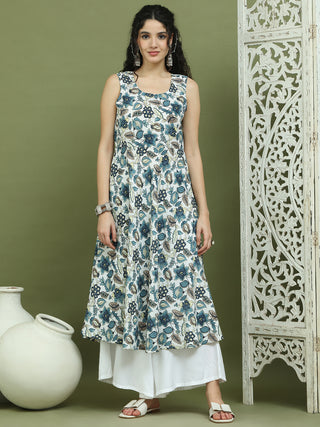 Foil Printed flared kurtas