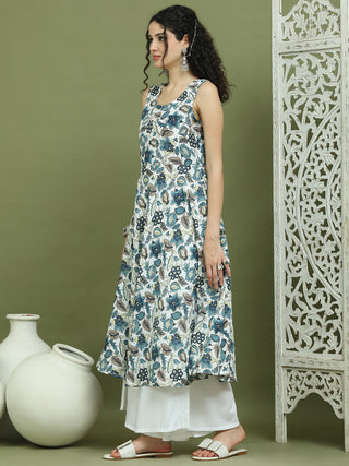 Foil Printed flared kurtas