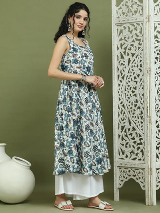 Foil Printed flared kurtas