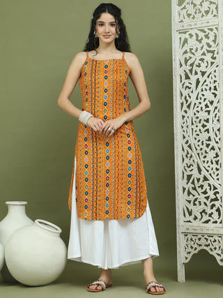 Foil Printed Rayon Kurtas for Women