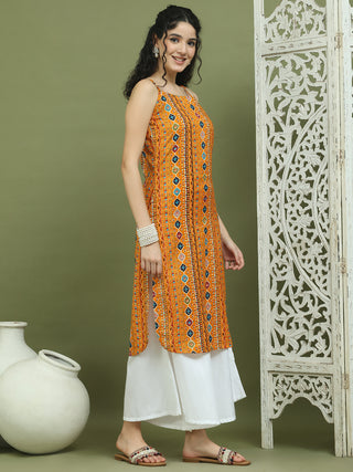 Foil Printed Rayon Kurtas for Women