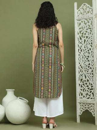 Foil Printed Rayon Kurta With Palazzos