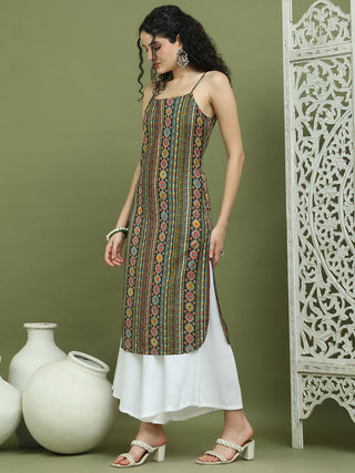 Foil Printed Rayon Kurta With Palazzos