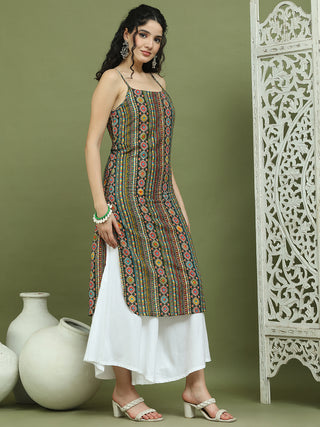 Foil Printed Rayon Kurta With Palazzos