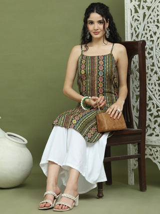 Foil Printed Rayon Kurta With Palazzos