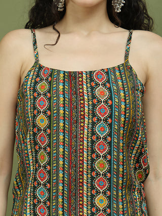Foil Printed Rayon Kurta With Palazzos